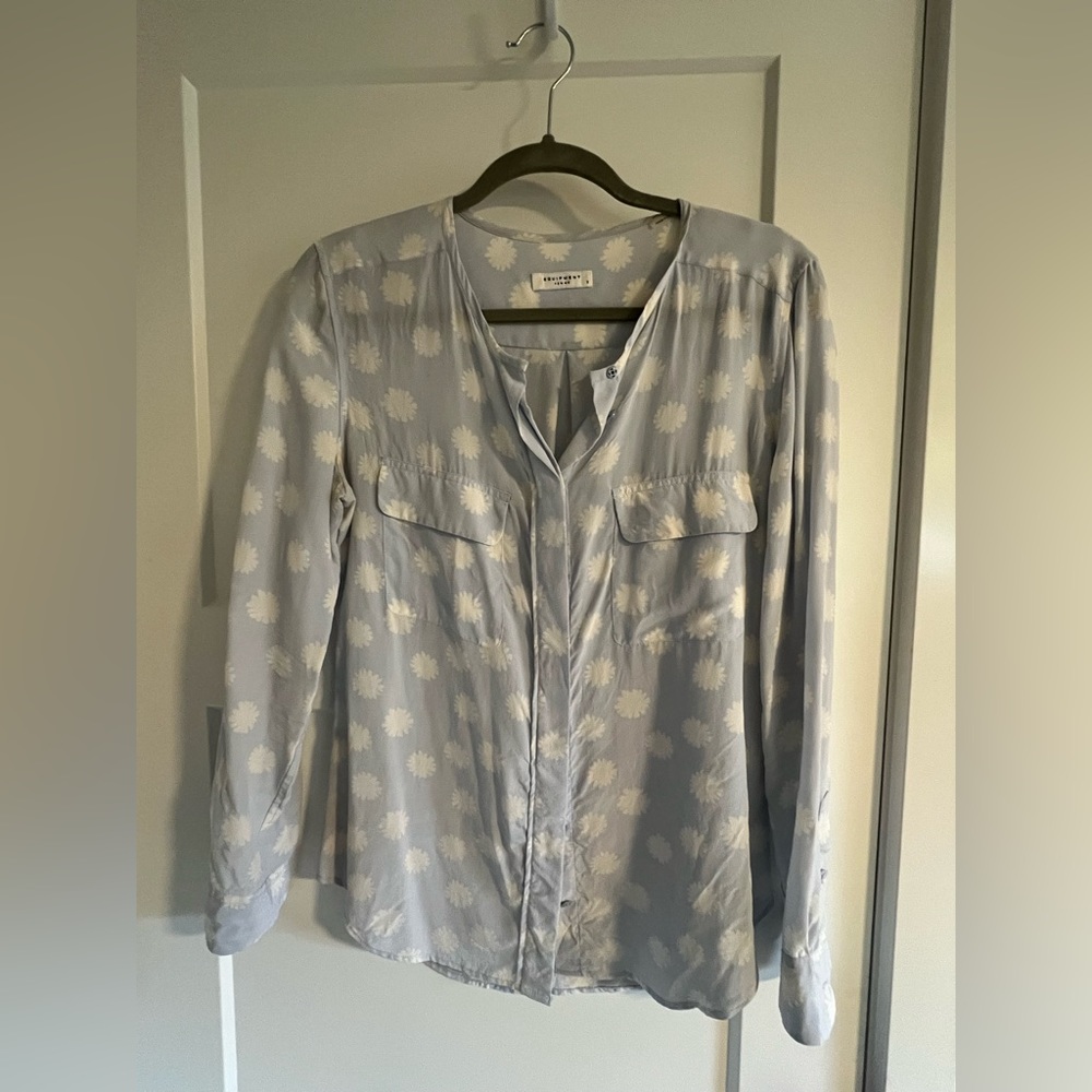 Equipment Blouse Blue flowers/clouds with pockets size S